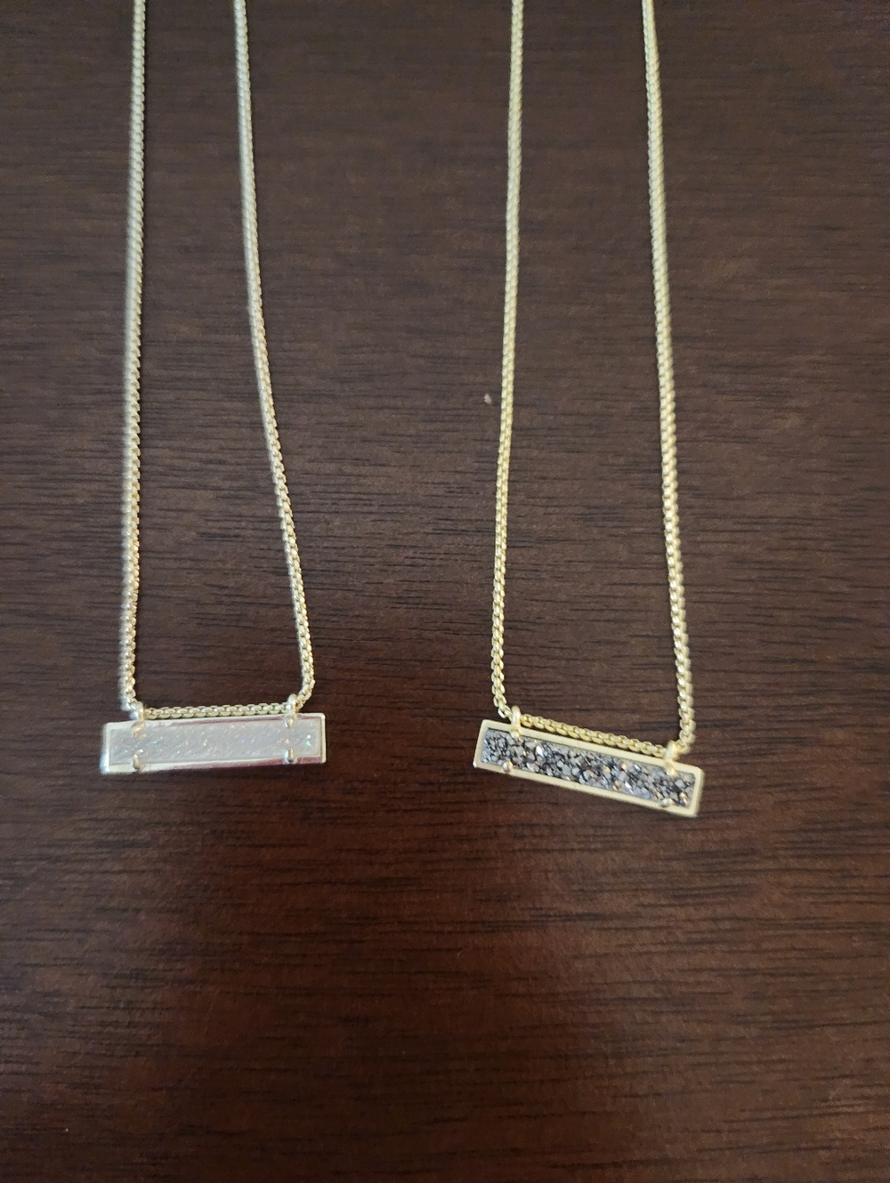 Kendra Scott Leanor Bar Necklace Gold Drusy Necklaces Set - Picture 2 of 5